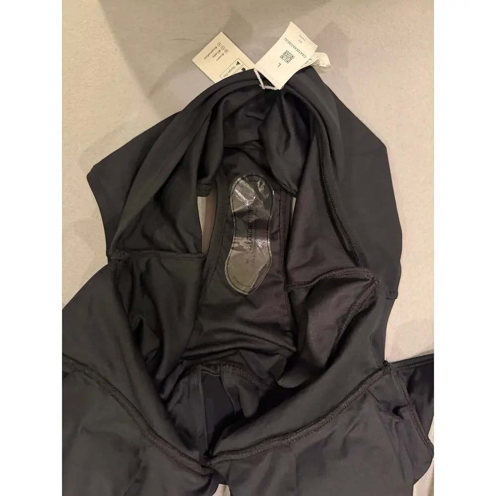 CUPSHE Noir Cut-Out One Piece Swimsuit Black Tie Back NWT Large